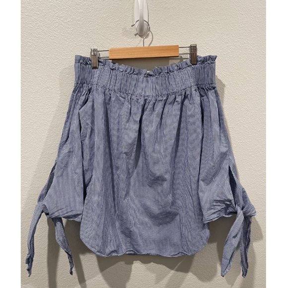 H&M Striped Blue and White Off Shoulder Top - Picture 2 of 5